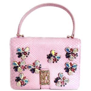 Bruno Magli LIMITED EDITION Top Handle w. Crystal Embroidery